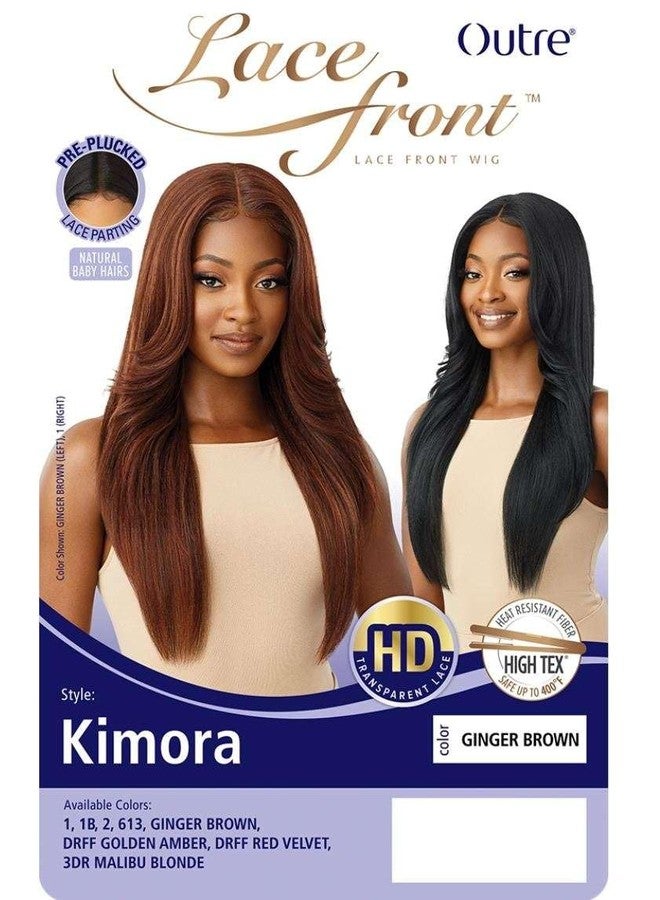 أوتر شعر مستعار صناعي من Outre، مُنتف مسبقًا، عالي الدقة، شفاف، ذو مقدمة دانتيل - كيمورا (بني داكن 2) - Image 2